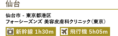 仙台からフォーシーズンズ美容皮膚科クリニックまでのアクセス