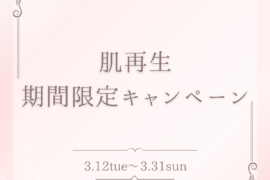 【肌再生期間限定キャンペーン】見た目年齢改善、お悩み部位集中改善